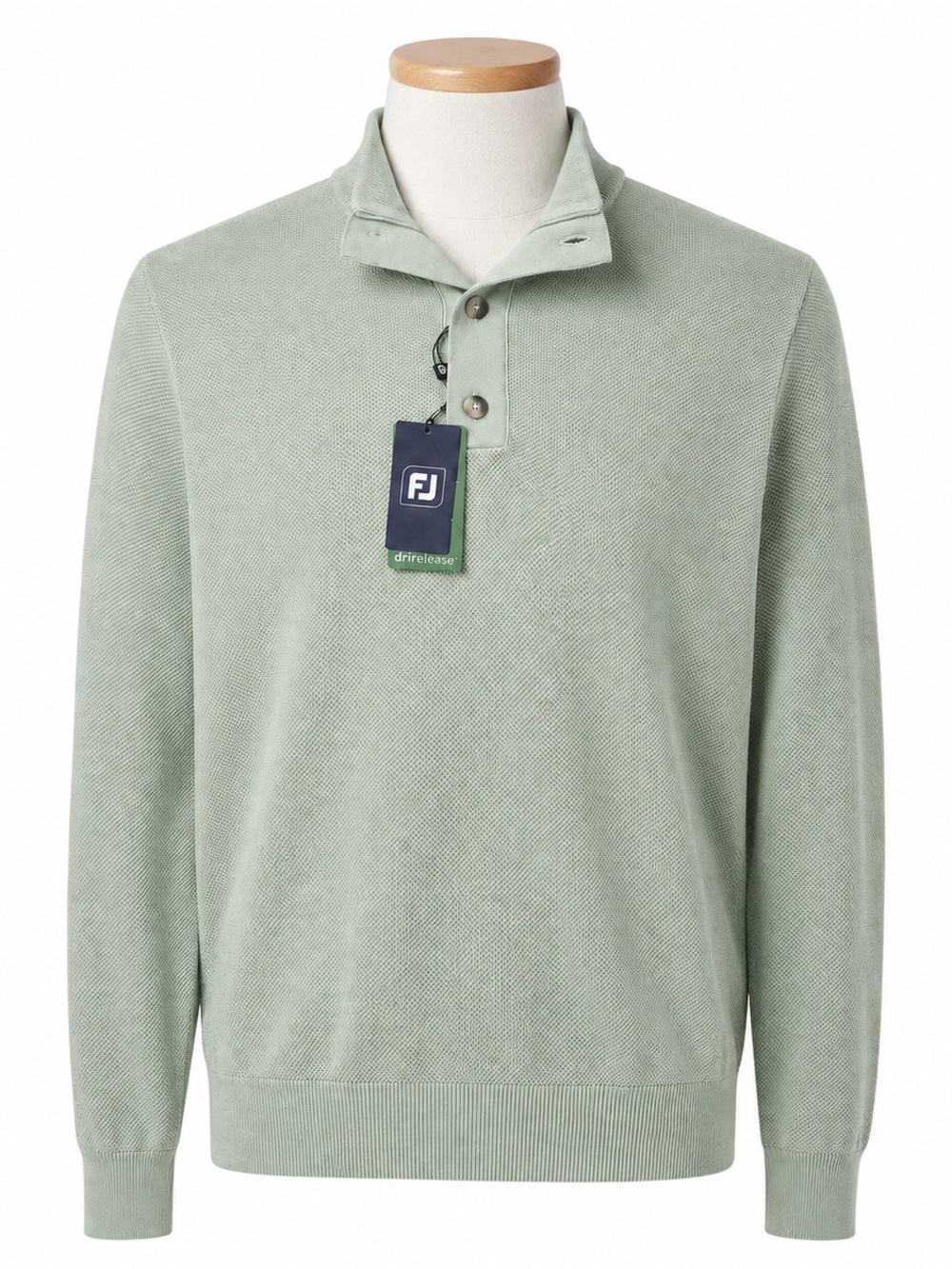 FootJoy Seed Stitch Sweater Mens L Pistachio DriRelease Wool Golf Pullover NWT